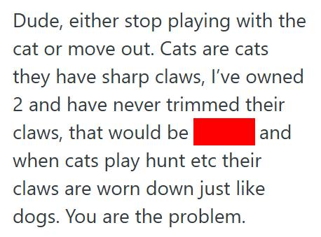 Cat Claws 3 Man Politely Asked His Roommate To Trim Her Cat’s Claws, But She Blew Him Off And Made Him Feel Like The Problem