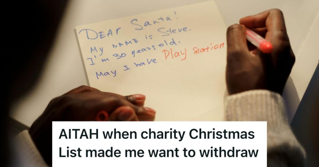 Man writing a Christmas wish list