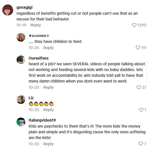 Comment 2 20 As SNAP And Other Benefits Get Cut, There Are Plenty Of People Who Need Food, And According To TikToker, Some Are Rioting And Stealing To Get It