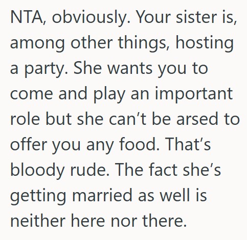 Comment 2 51 Vegan Woman Is A Bridesmaid In Her Sisters Wedding, But None Of The Food Is Going To Accommodate Her