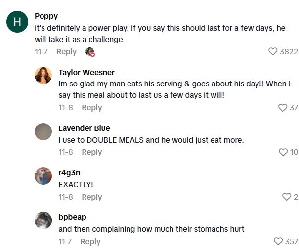 Comment 3 71 Some Couples Will Fight About Everything, But The Men In This Womans Life Are Apparently Food According To A Viral Video