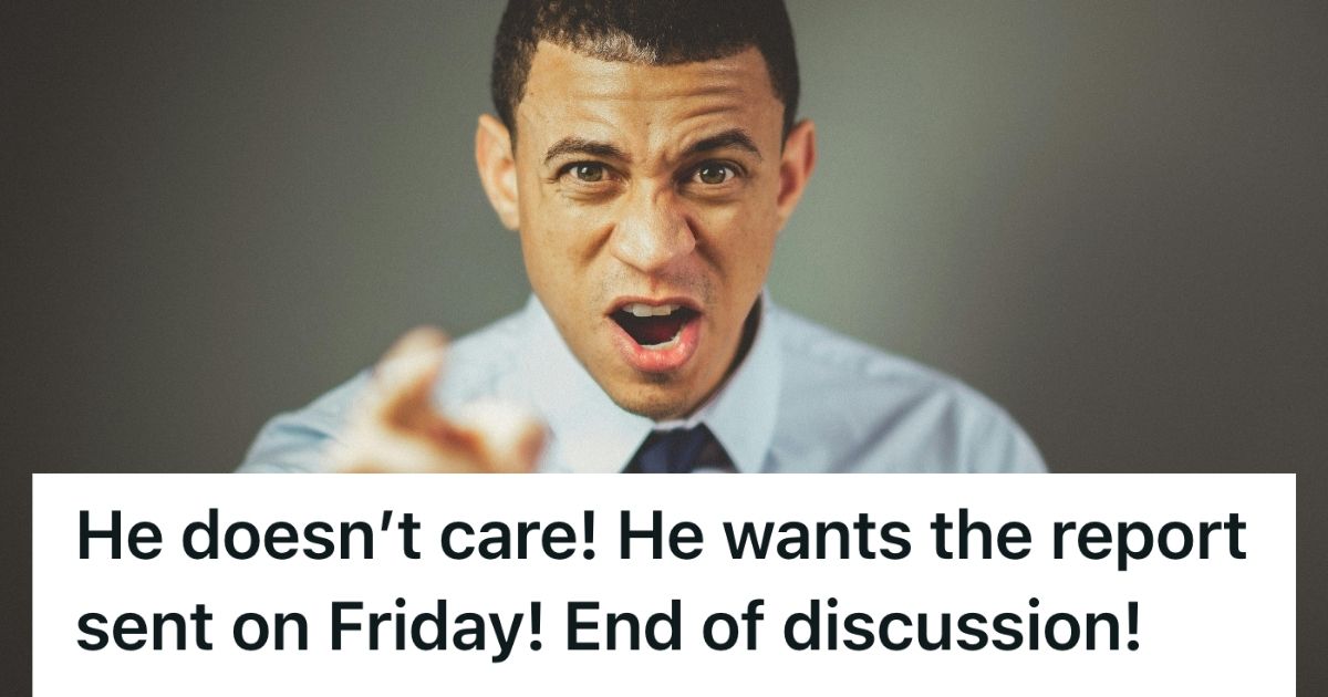 Man in suit yelling and pointing