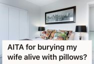 Husband Is Done With His Wife’s Decorative Pillows Being Flung At Him Every Night, So He Used Them To Pull An Epic Practical Joke