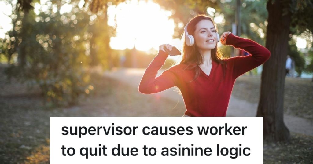 Woman smiling while walking outside