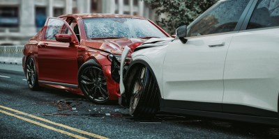 Two cars after a crash