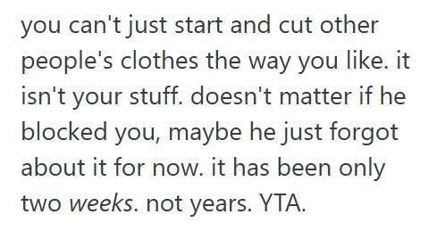 Cut Up Shirt 2 Woman Considers Cutting Up Her Ex’s Shirt After He Broke Up With Her And Blocked Her, But Her Roommate Thinks It Would Make Her Look Petty And Start Drama With Their Mutual Friends