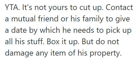 Cut Up Shirt Woman Considers Cutting Up Her Ex’s Shirt After He Broke Up With Her And Blocked Her, But Her Roommate Thinks It Would Make Her Look Petty And Start Drama With Their Mutual Friends