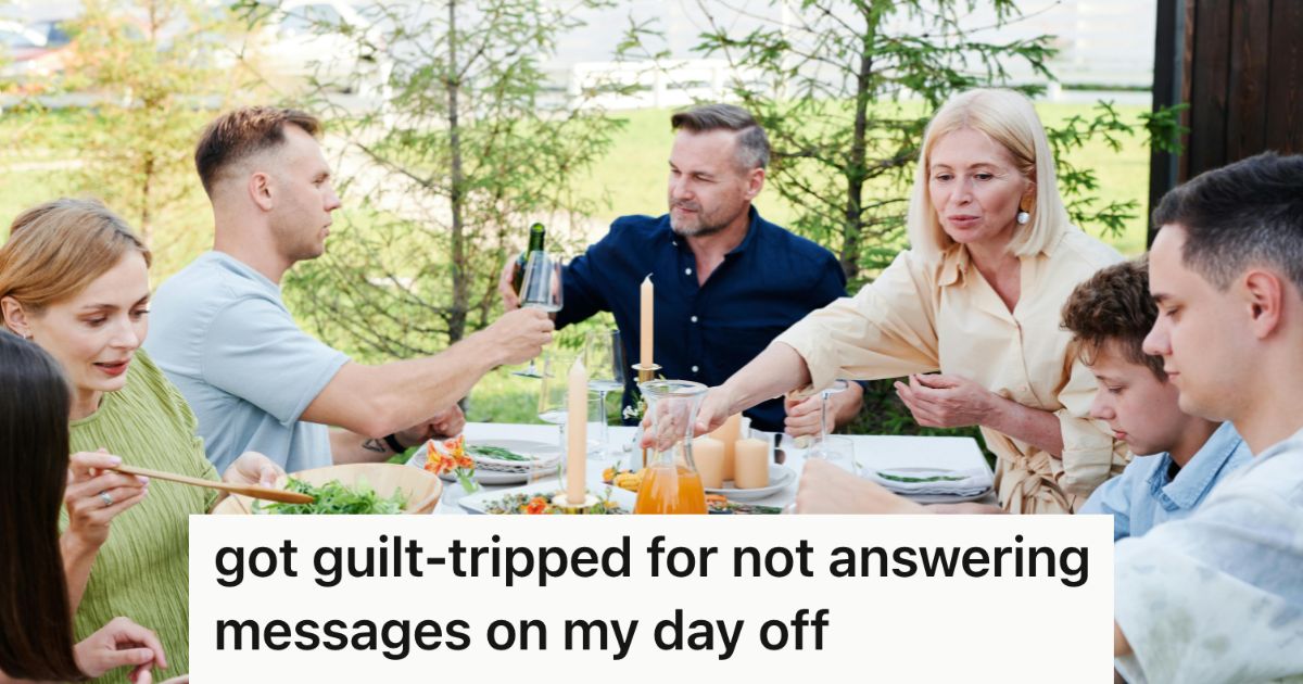 Family having a meal together