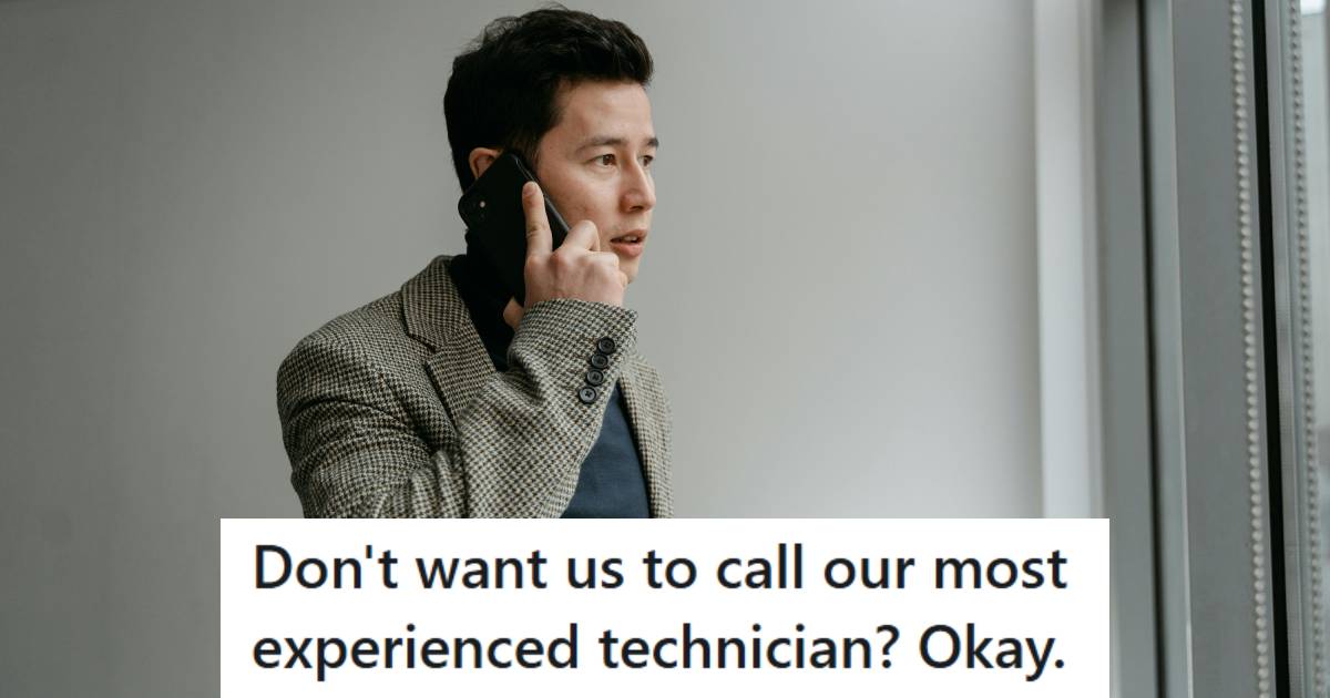 Man on the phone being told not to call for the tech anymore