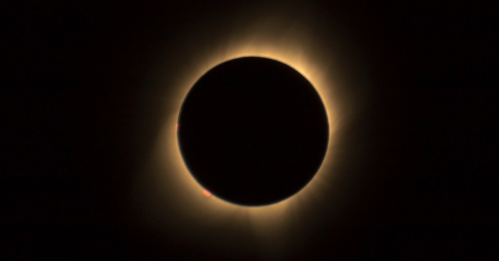 A near-full solar eclipse