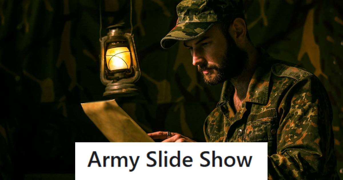 Soldier sitting in a dimly-lit room looking at a calendar