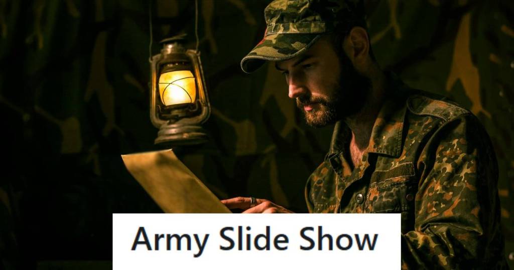 Soldier sitting in a dimly-lit room looking at a calendar