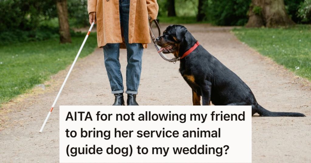 Woman with a can and a dog in a park