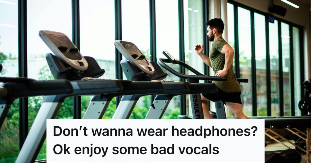 Man running on a treadmill