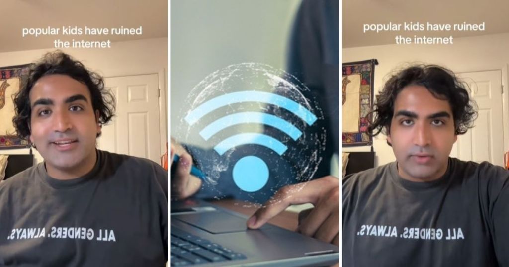 Man talking about internet