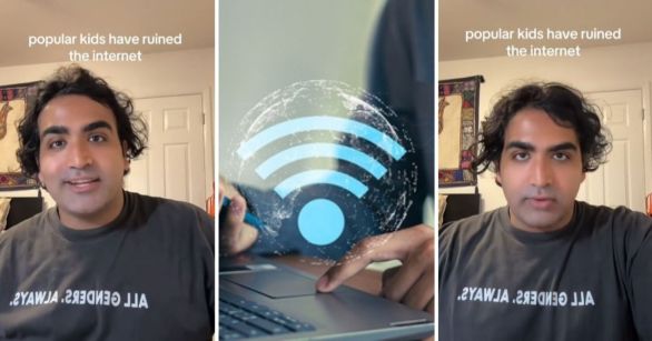 Man talking about internet