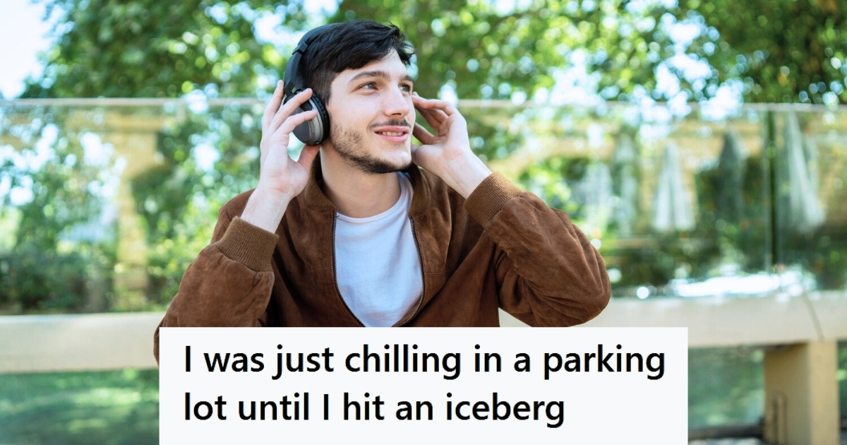 Man using headphones outside