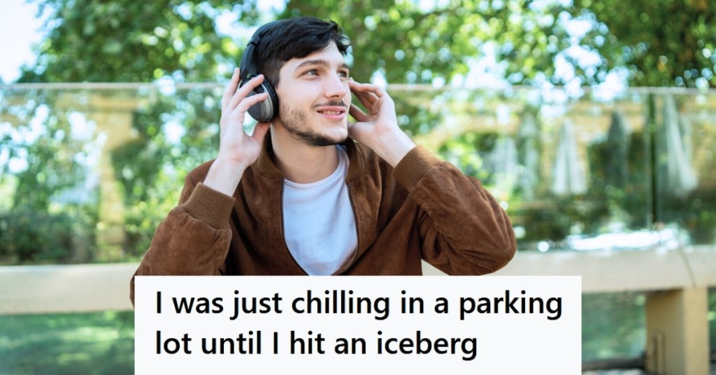 Man using headphones outside