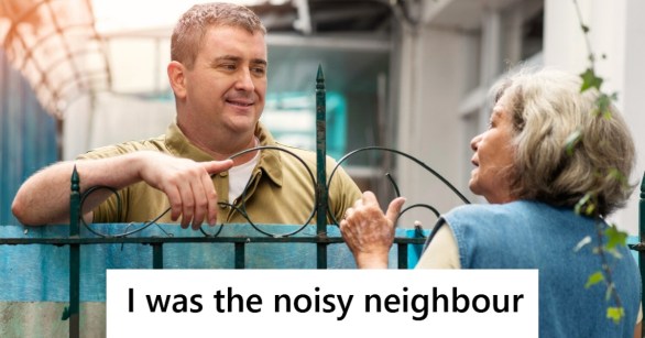 Man by fence talking to neighbor