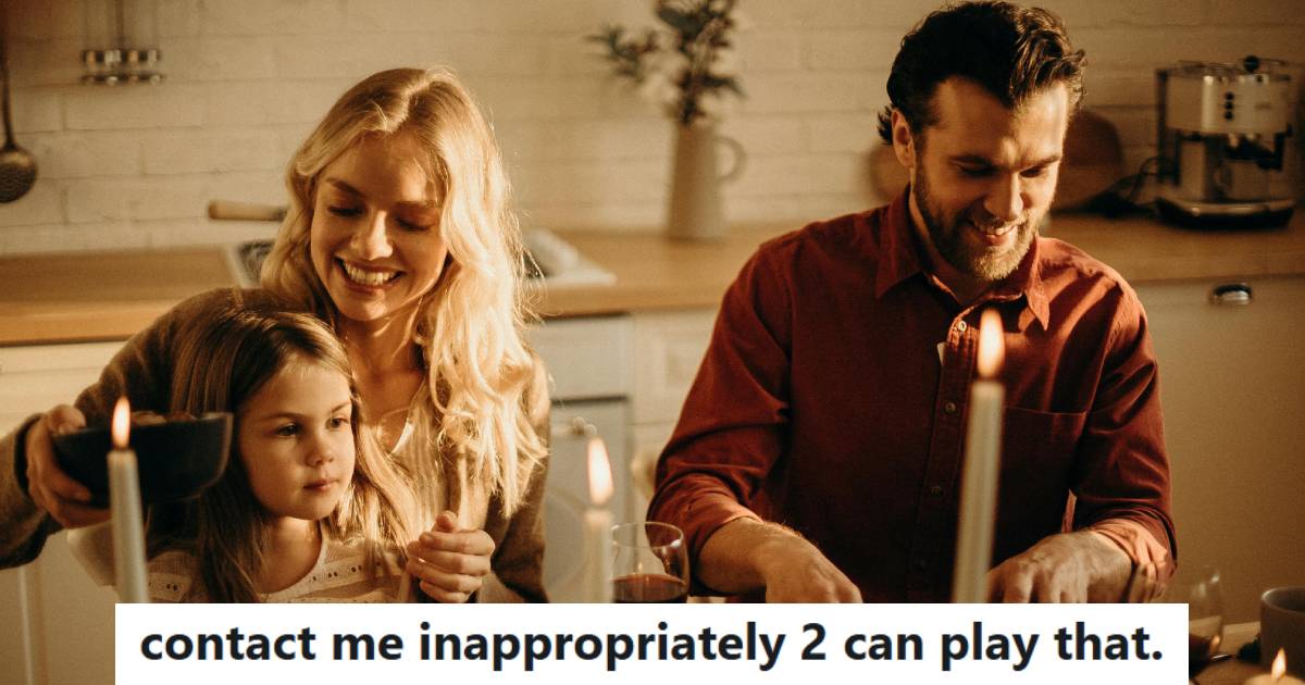 Husband and wife sitting down at a table and enjoying Thanksgiving Dinner