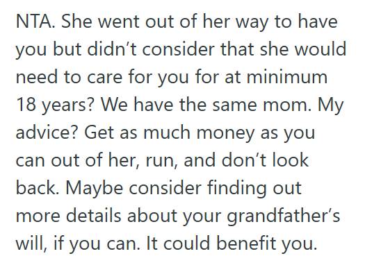 Mom 6ed61a College Students Grandfather Left Her Money In His Will To Pay For Her Education, But Her Mother Wants Her To Keep This Money For Herself