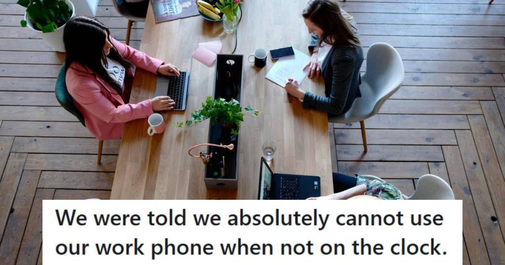 Team members sitting at a table trying to work