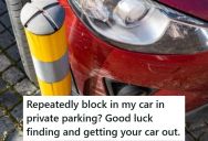 Rude Driver Kept Blocking A Tenant’s Car In, So They Found A Way To Move The Offending Vehicle To A Hidden Away Spot