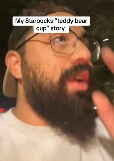 Man shopping for Starbucks cup