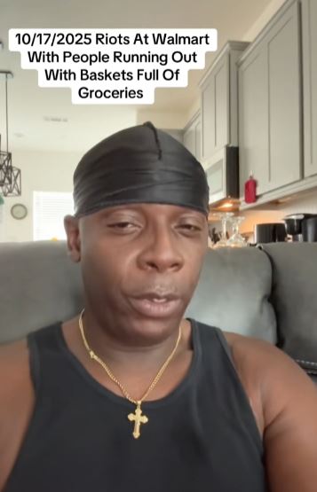 Man talking about Walmart theft