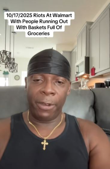 Man talking about Walmart theft