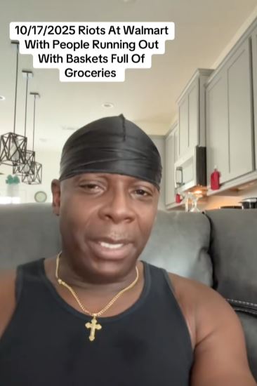 Man talking about Walmart theft