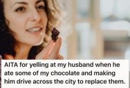 Pregnant Woman Yelled At Her Husband After He Ate Some Of Her Favorite Chocolates, So He Drove All Over Town To Replace Them