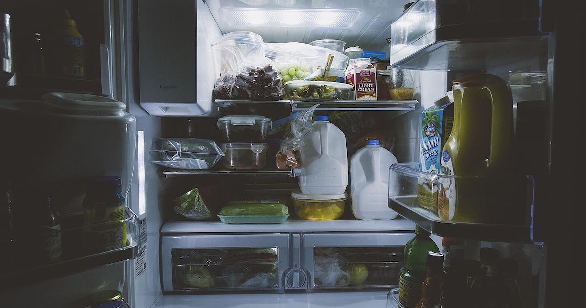 The inside of a refrigerator