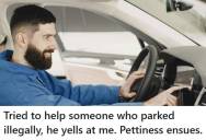 Father Warns Another Driver He’s Parked In A No-Parking Zone And Gets Cussed Out, So He Waits In His Car Until Someone Else Takes The Spot