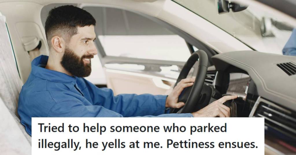Man sitting in his car listening to his radio until someone else leaves
