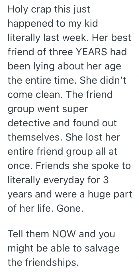 Screen Shot 2025 11 07 at 12.23.28 PM She Lied About Her Age To Join An Online Community, And Now She Doesnt Know How To Tell A Friend Her Real Age