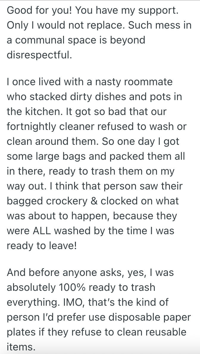 Screen Shot 2025 11 07 at 9.42.28 AM His Roommates Never Cleaned Their Dirty Dishes, So He Started Throwing Them In The Trash