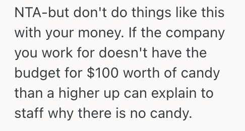 Screenshot 2025 11 01 at 2.48.32 PM Employee Bought $100 Worth Of Halloween Candy For A Work Event, But She Refused To Share The Leftovers With Another Department