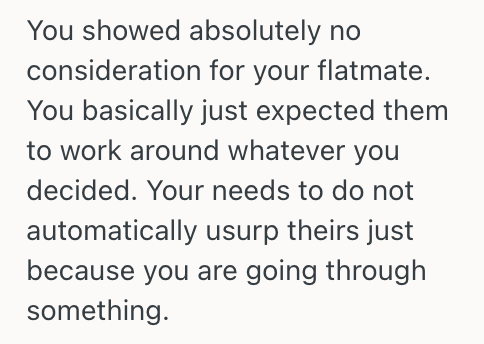 Screenshot 2025 11 01 at 4.40.28 PM Woman Asked Her Sister To Stay With Her During A Health Crisis, But Now Her Flatmate Demands An Apology For Not Asking Permission First