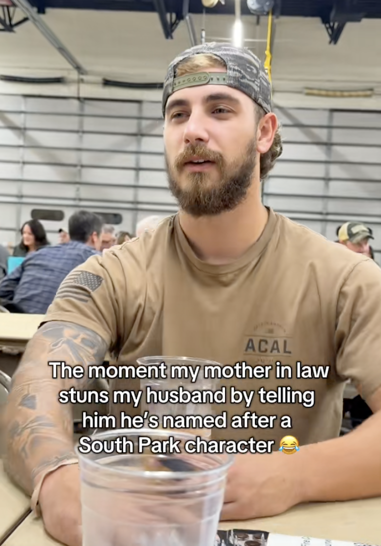 man talking to his mom