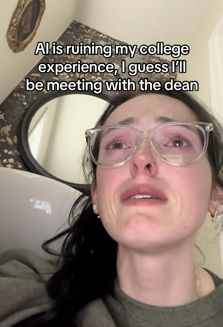 woman crying on tiktok