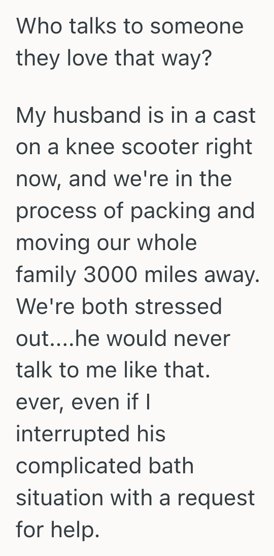Screenshot 2025 11 03 at 6.17.20 PM Injured Husband Snapped At His Wife For Asking A Work Question While He Was Showering, So His Cruel Comments Left Their Relationship Badly Tarnished