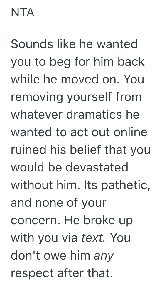 Screenshot 2025 11 04 at 1.47.52 PM Womans Boyfriend Breaks Up With Her Via Text And Doesnt Respond To Her, So She Blocks Him On Social Media