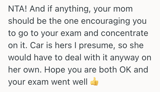 Screenshot 2025 11 06 at 10.16.18 PM Man Got Into A Minor Car Accident With His Mom, But She Got Upset With Him When He Left Her Alone Because He Needed To Get To An Exam
