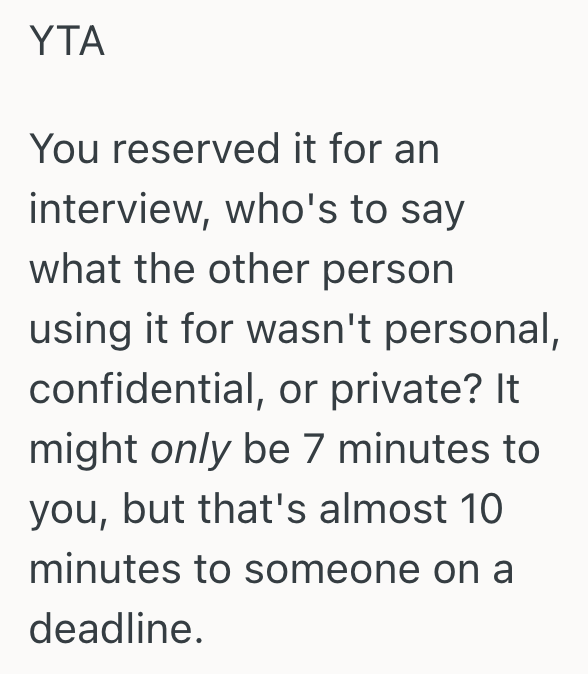 Screenshot 2025 11 06 at 10.22.30 PM Student Reserves Study Room For Zoom Interview, But The Person In The Room Before Them Gets Really Upset