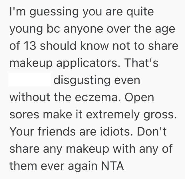 Screenshot 2025 11 06 at 4.25.42 PM Woman Let A Friend With Eczema Borrow Her Makeup, But She Didnt Want To Use It After Her Friend Used It