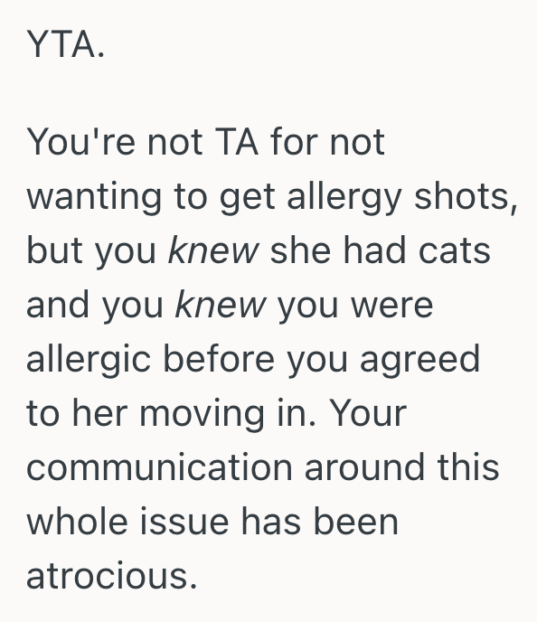 Screenshot 2025 11 06 at 5.23.40 PM Woman Is Excited To Have A Housemate, But When She Realizes Shes Allergic To Their Cats, She Decides Shed Rather Live Alone