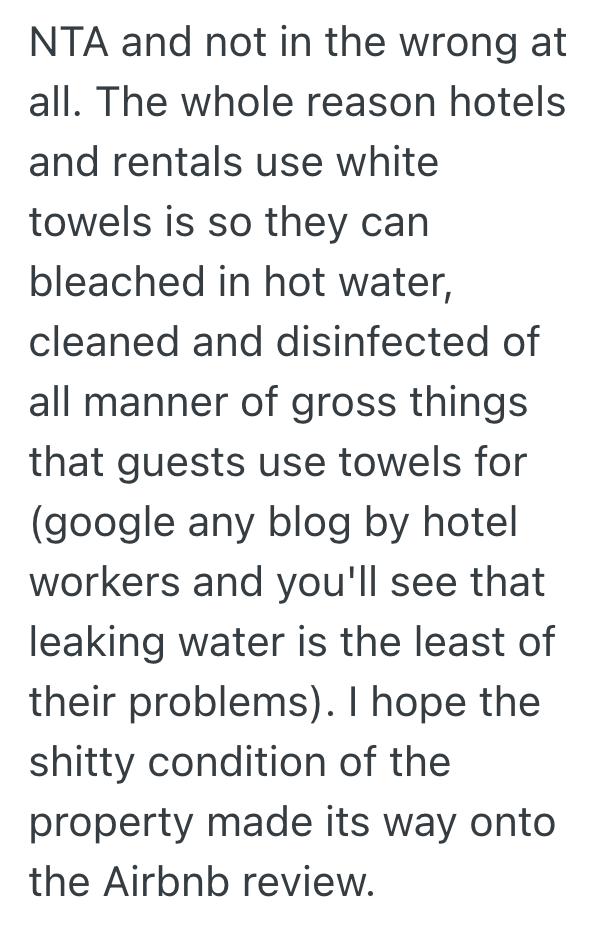 Screenshot 2025 11 06 at 7.38.55 PM Man Uses Towel At Airbnb To Sop Up Water From Leak, But Now Hes Being Charged A $60 Fee To Replace It