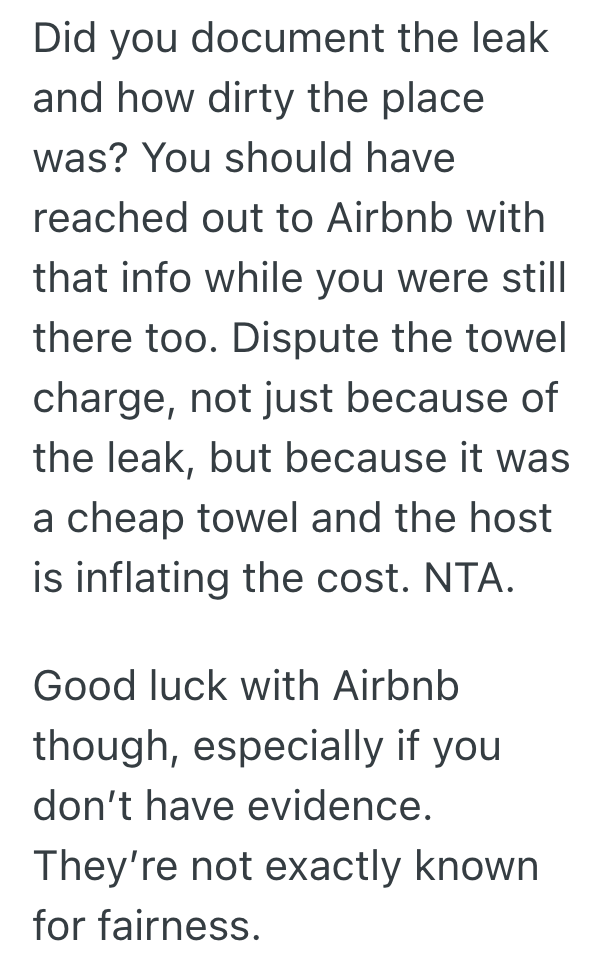 Screenshot 2025 11 06 at 7.39.17 PM Man Uses Towel At Airbnb To Sop Up Water From Leak, But Now Hes Being Charged A $60 Fee To Replace It