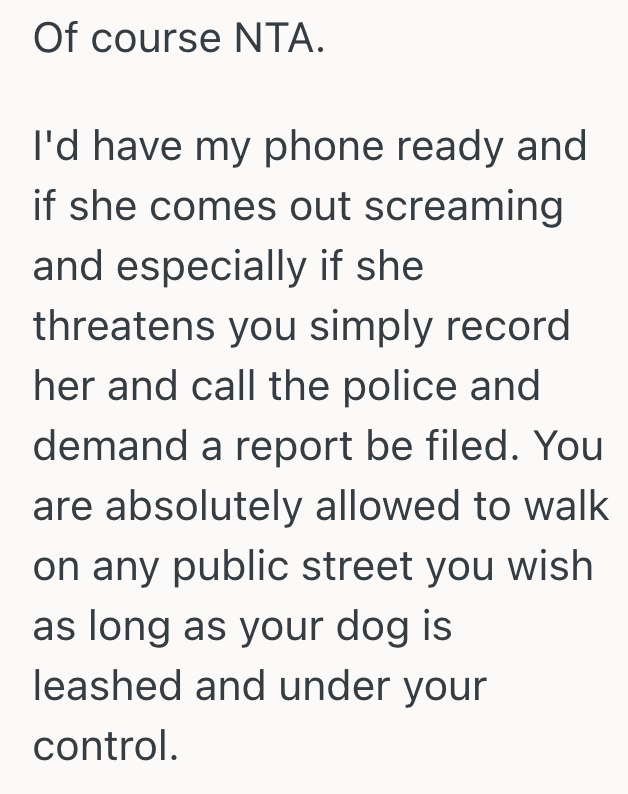 Screenshot 2025 11 06 at 9.14.09 PM Dog Owner Likes To Walk Their Dog Through A Nearby Neighborhood, But One Woman Freaks Out Whenever She Sees Them
